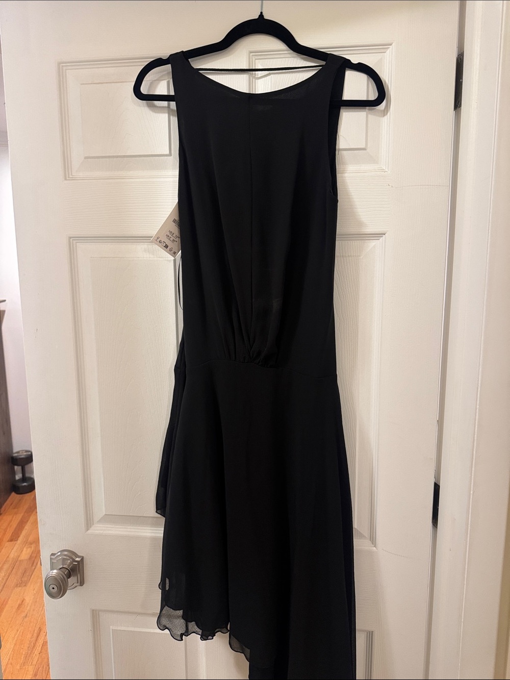 Classic Black Sleeveless Asymmetric Hem Dress